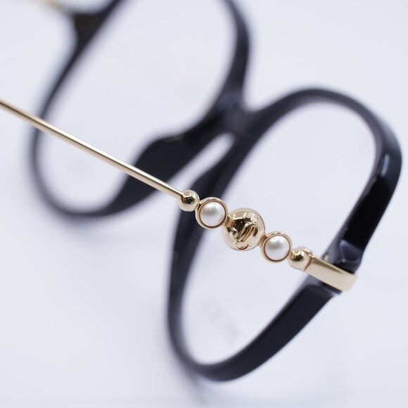 Jimmy Choo JC356 0807 00 Eyeglasses Black/Gold 54mm Square Frame - Picture 6 of 10